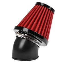 42mm Motorcycle Air Cone Filter, PSLER Motorcycle Air Filters for Scooter, 45 Degree Bent Hose, Universally Used for Motocross Pocket Bikes (Red/Green