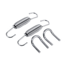 Exhaust Spring Hooks, 2 Pcs 65mm Stainless Exhaust Springs Motorbike Exhaust Springs Rotatable Exhaust Muffler Pipe Spring Hooks with Welding