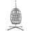 Beliani Hanging Chair with Stand GODRANO Metal Grey 4