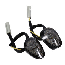 Motorcycle LED Turn Lights, 1 Pair Motorcycle Indicators Amber Turn Indicator Lamp Flush Mount for Y amaha R1 R6 R6S(Smoke)