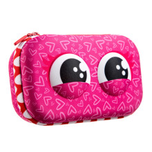 Wildlings Pencil Box for Girls, Large Capacity Fun Pencil Case for School, Stationery Organizer Box, Pink