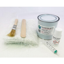 : Fibreglass Repair Kit 250g - Resin,Hardener & Fibreglass - Supplied with Accessories- Professional Standard Lloyds Approved