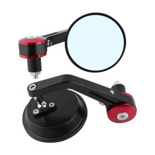 Motorcycle Rear view Mirrors,1 Pair Universal 7/8" Round Handlebar Bar End Rear View Mirrors Motorcycle Scooter Sidemirror Accessories(Red Bar End)