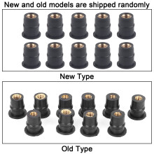 10Pcs M5 Rubber Well Nuts 5mm/0.2in Metric Motorcycles Windshield Bolts Wellnut Replacement Accessories Fit for Motorcycles