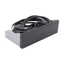 USB Front Panel for PC 2 Port USB 3.2 GEN1 5Gbps + 1 Port TYPE-C 10Gbps/20Gbps Hub for Desktop 5.25inch Floppy Drive Bay