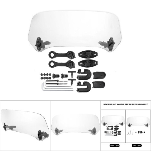 Motorcycle Modified Windsn,Universal Motorcycle Modified Windsn Windshield Spoiler Air Deflector(Transparent) 2