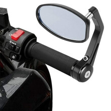 1 Pair Motorbike Mirrors 7/8'' Motorbike Bar End Side Rear Mirror View Side Mirrors Universal Wide Angle Motorcycle Wing Mirros Safety Reflector