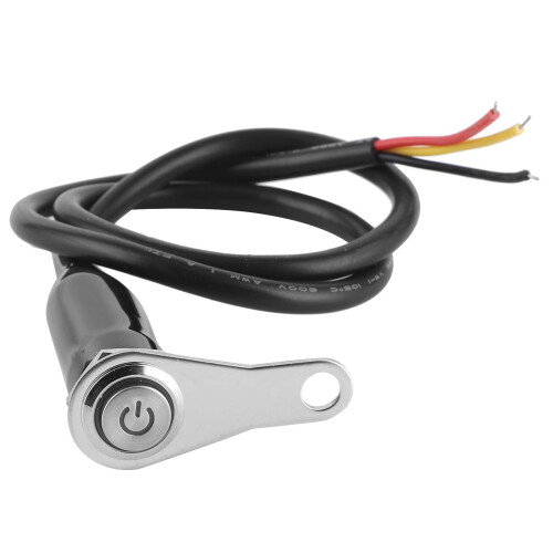 Motorcycle Handlebar Switch 12V Stainless Steel Motorcycle Handlebar Fog Light Switch Button LED Modification Bracket Control Push Button(A switch)