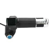 12-84V Throttle Grip Handlebar Half Twist Throttle Display Indicator & Lock Half Twist Throttle for electric bike, Avaliable in 4 colors(Sliver)