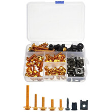 177pcs Motorcycle Fairing Bumpers Panel Bolts Kit Body Fastener Clips Screw Set Universal Gold