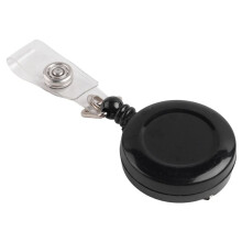 1 Pcs Badge Holder Retractable Reel YOYO Clip Snap Button ID Card Key Black