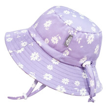 Adjustable Toddler Sun-Hat with UV Protection (L: 2-5 Years, Purple Daisy)