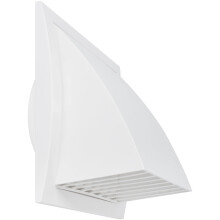 5 Inch (125 mm) Exhaust Hood Vent with Rain Cover & Backdraft Damper/White ABS Plastic Wall Duct Cap/Exterior Dryer Vent Outlet/Weatherproof