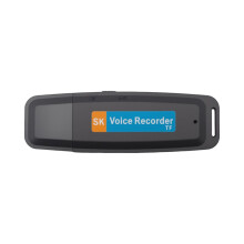 U-Disk PortáTil RecarregáVel USB Gravador de Voz de áUdio Digital Gravador Ativado Por Ditafone -Preto
