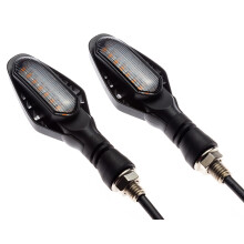 Motorbike 12V LED Indicators Turn Signals with Integrated Driving Lights | Pair of Amber Indicator Lights | Classic Design