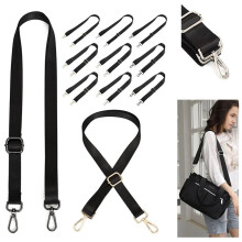 Sangle de sac à bandoulière en nylon noir, réglable et détachable, modèle 2049