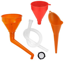 Right Angle Flexible Plastic oil Funnel Set Long Mouth Universal Funnel Portable Gasoline Engine Funnel with Fliter Detachable Spout Attachments for