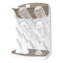 Vertical Baby Bottle Drying Rack, Space Saving Countertop Drying Rack Baby Accessory, Taupe