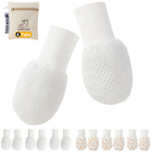 Baby Mittens Anti Scratch Baby Girl Mittens No Scratch Mittens Baby Boys Hands Gloves for 6-12 Months Boys Girls (6 Pairs)
