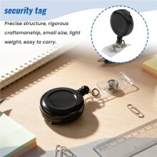 1 Pcs Badge Holder Retractable Reel YOYO Clip Snap Button ID Card Key Black
