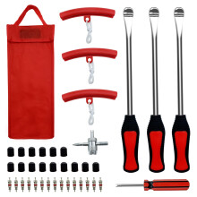 39 Pieces Tyre Lever Kit - Heavy Duty Motorcycle Bike Car Tire Iron Set with 3x 30cm Tyre Spoons & Tools for MTB, Bicycle, Motorbike Tire Repair &