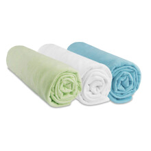 Fitted Sheet 32 x 72 cm for Moses Basket (Set of 3) | 100% Cotton | Compatible with Oval Mattress for Carrycot, Pram, Moses Basket | Stretchy | Brand