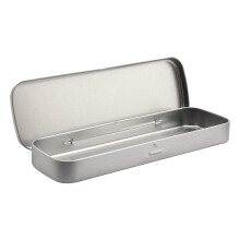 Metal Rectangular Pencil Case, Empty Hinged Tin Box for Pens Pencils Makeup Storing School Household Goods Organiser