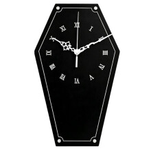 Gothic Coffin Wall Clock - Spooky Dark Aesthetic Decor, Black Wall Hanging for Living Room Bedroom