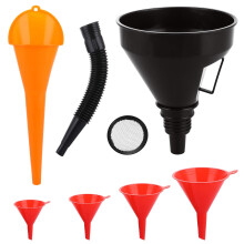 6 Pcs Right Angle Flexible Plastic Funnel Set,Universal Funnel For Petrol With Detachable Spout And Long Mouth Funnels for Motorcycle Car