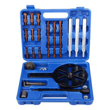 21 in 1 Bearing Puller Set, Inner Hole Three-Jaw Puller with Curved Hook and 6 Sizes of Collets Multifunctional Bearing Removal Tool