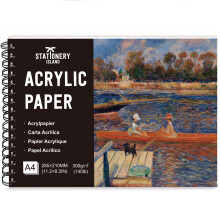 A4 Acrylic Paper for Painting - 20 Sheet Drawing Paper 300gsm, Acid-Free & Cold Pressed, Premium Quality Art Paper for Acrylic, Gouache, Watercolour,