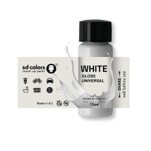 TOUCH UP PAINT UNIVERSAL GLOSS WHITE 15ML – Easy Repair for Cars, Metal, Wood, Plastic, Windows & More
