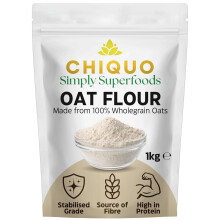 Oat Flour 1kg - Premium Stabilised 100% Wholegrain Oats | High Protein & Fibre, Low Fat | No Added Sugar | Vegan & Clean Eating Friendly | Perfect for
