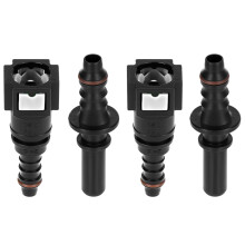 QWORK 2 Pcs 7.89mm to 8mm Straight Fuel Line Connector, Quick Release Connector Nylon, with Easy Clip & Lock Mechanism