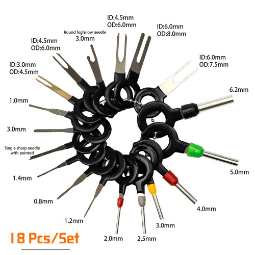 Terminal Removal Tool Kit, 52Pcs Terminal Ejector Kit for Car,Pin Extractor Tool Set Puller Repair Key Removal Tools for Most Connector Terminal 2