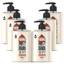 Coconut and Shea Butter Handwash with 100% Natural Fragrance, Vegan Handwash, Antibacterial, Natural Moisturisers, Multipack of 6 x 300 ml