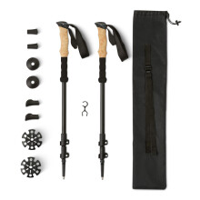 Trekking Poles for Hiking, Collapsible Walking Sticks, Lightweight Aluminum, 134.6cm, Black