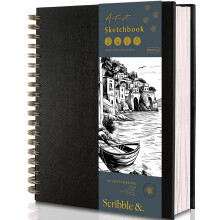 Scribble & Dot A4 Sketchbook for Artists, 200GSM Ultra Thick Paper – Spiral Bound Art Book, Large A4 Sketch Pad for Sketching, Perfect for