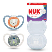 Perfect Match Air Night Baby Dummies | 18-36 Months | Glow in The Dark Soothers That Promote Air Flow & Prevent Drool Rash | 95% Baby Acceptance** |