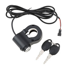 24V-72V E-Bike 2-Pin Ignition Switch with 2 Keys SM Connector for Handlebar Twist Throttle