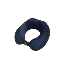 Travel Accessories - Travel Pillow with Memory Foam, Ergonomic & Comfortable Neck Pillow for Airplane, Car & Train, 30 cm, Navy/Orange