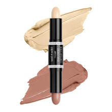 MegaGlo Dual-Ended Contour Stick, Cream Bronzer + Highlighter 2-in-1, Blendable Sculpting Makeup for Cheeks, Nose & Jawline, Medium/Tan