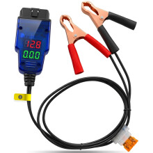 OBD2 Car Memory Saver ECU Emergency Power Supply Cable 12V With Voltage & Current Display, Insulated Alligator Clips, Power Off Memory Saver OBDII OBD