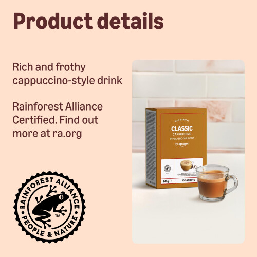 Cappuccino Sachet, Medium Roast, 10 * 14g 10 Pack- Rainforest Alliance Certified 1