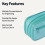 Large Capacity Pencil Case with Durable Zipper, Multi-Compartment, Cyan Mild 2