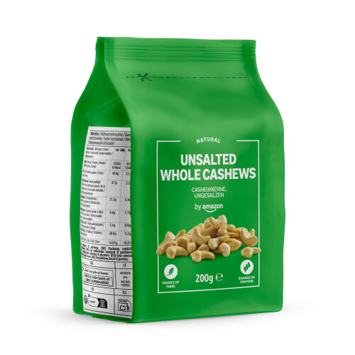 Amazon by Amazon Whole Cashew Nuts Unsalted, 200g 2