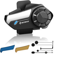 Moman Système Intercom Moto, Casque avec Bluetooth 5.1, Portée 1000M, IP65 Imperméable