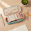 Large Capacity Pencil Case with Durable Zipper, Multi-Compartment, Cyan Mild 4