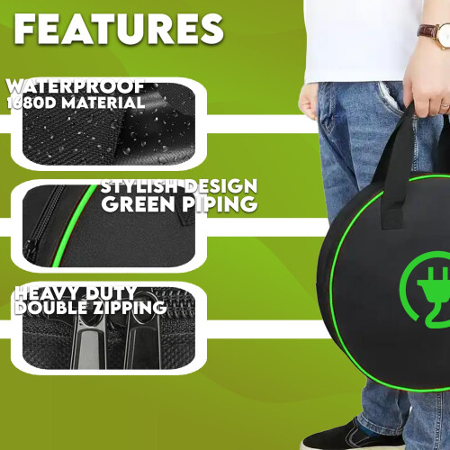 EV Charging Cable Storage - 26M, 1680D EV Charging Tidy Case 2