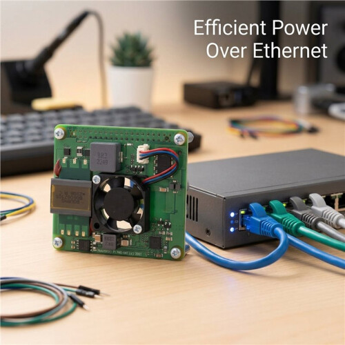 Per Scheda di Espansione PoE+ HAT per Raspberry Pi 4B/3B+ PoE+ HAT 802.3af/At con Ventola di Raffreddamento 1